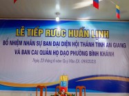 LỄ TIẾP RƯỚC HUẤN LỊNH CỦA HỘI THÁNH BỔ NHIỆM CHỨC SẮC ĐẾN HÀNH ĐẠO TẠI TỈNH AN GIANG