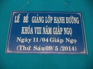 LỄ BẾ GIẢNG KHÓA 8 HẠNH ĐƯỜNG